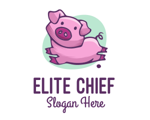 Cute Pink Pig logo design