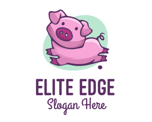 Cute Pink Pig logo design