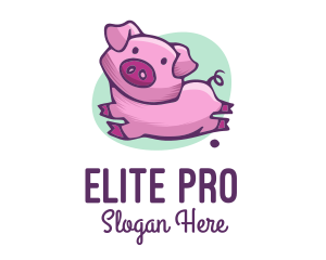 Cute Pink Pig logo design