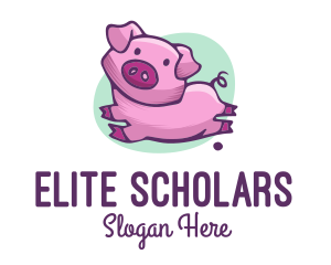 Cute Pink Pig logo design