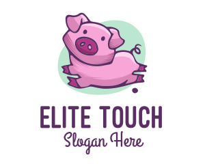 Cute Pink Pig logo design