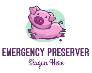 Cute Pink Pig logo design