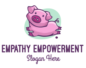 Cute Pink Pig logo design