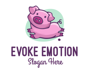 Cute Pink Pig logo design