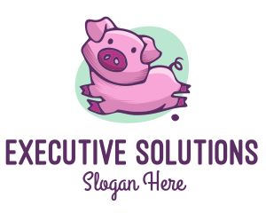 Cute Pink Pig logo design