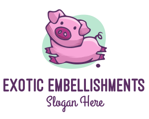 Cute Pink Pig logo design