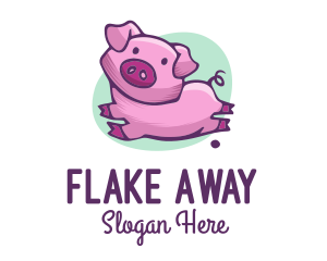 Cute Pink Pig logo design