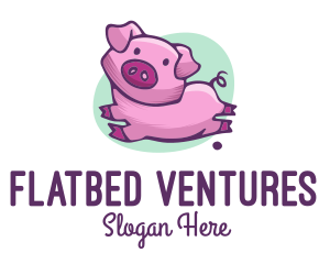 Cute Pink Pig logo design