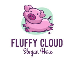 Cute Pink Pig logo design