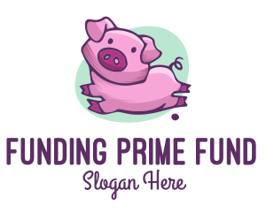 Cute Pink Pig logo design