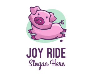 Cute Pink Pig logo design