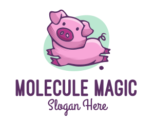 Cute Pink Pig logo design