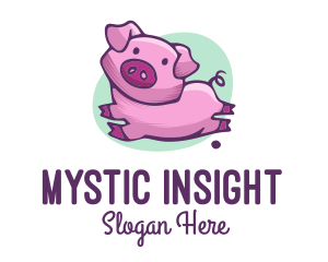 Cute Pink Pig logo design