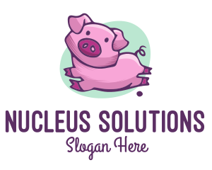 Cute Pink Pig logo design