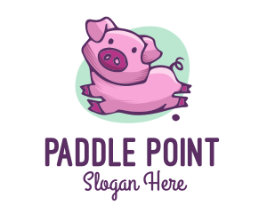 Cute Pink Pig logo design