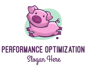 Cute Pink Pig logo design