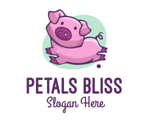 Cute Pink Pig logo design