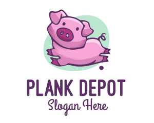 Cute Pink Pig logo design