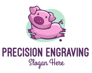 Cute Pink Pig logo design