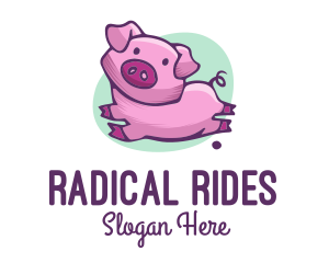 Cute Pink Pig logo design