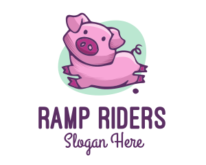 Cute Pink Pig logo design