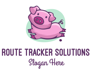 Cute Pink Pig logo design