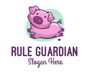 Cute Pink Pig logo design