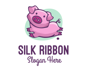 Cute Pink Pig logo design