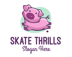 Cute Pink Pig logo design