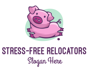 Cute Pink Pig logo design