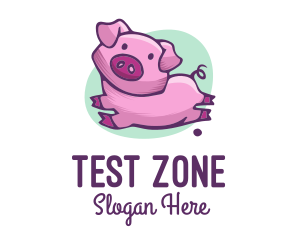 Cute Pink Pig logo design