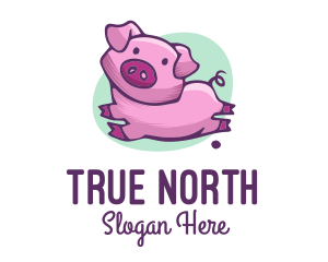 Cute Pink Pig logo design