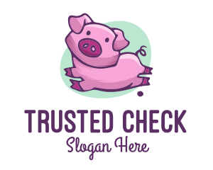 Cute Pink Pig logo design