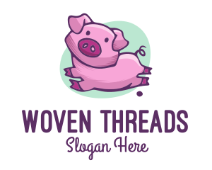 Cute Pink Pig logo design