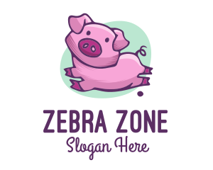 Cute Pink Pig logo design