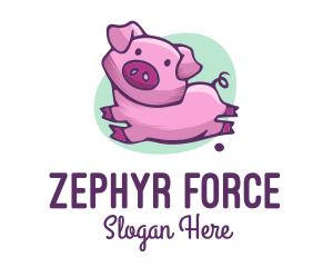 Cute Pink Pig logo design