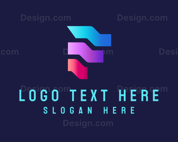 Modern Geometric Business Letter F Logo