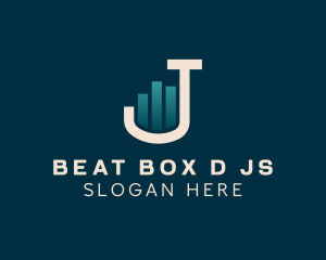 Statistic Chart Business Letter J logo