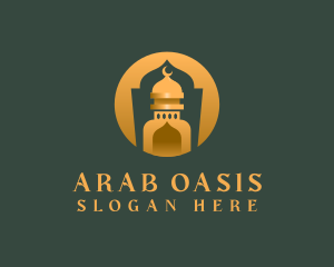 Golden Muslim Mosque logo design