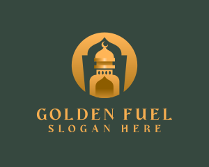 Golden Muslim Mosque logo design