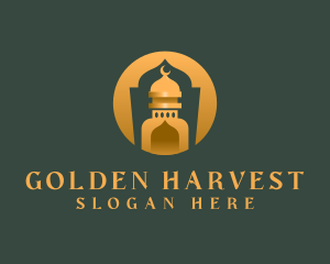 Golden Muslim Mosque logo design