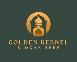 Golden Muslim Mosque logo design