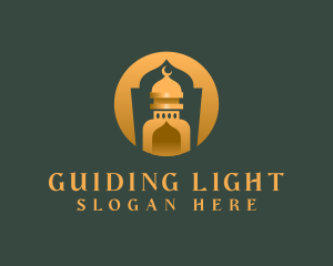 Golden Muslim Mosque logo design