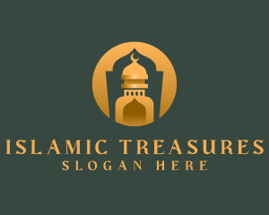 Golden Muslim Mosque logo design