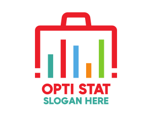 Colorful Briefcase Stats logo design