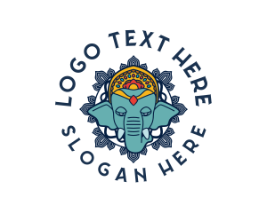 Headdress - Mystic Elephant Animal logo design