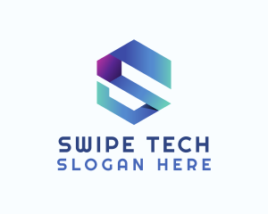 Gradient Tech Letter S logo design