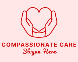 Heart Caring Hands logo design