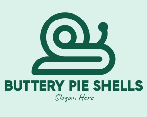 Green Snail Shell logo design