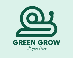 Green Snail Shell logo design